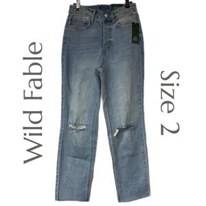 Wild Fable - Super High-Rise Slim Straight Jeans - Medium Wash - Size 2